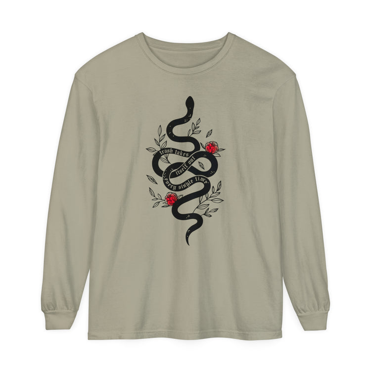 Trash Takes Itself Out Long Sleeve Comfort Colors Tee