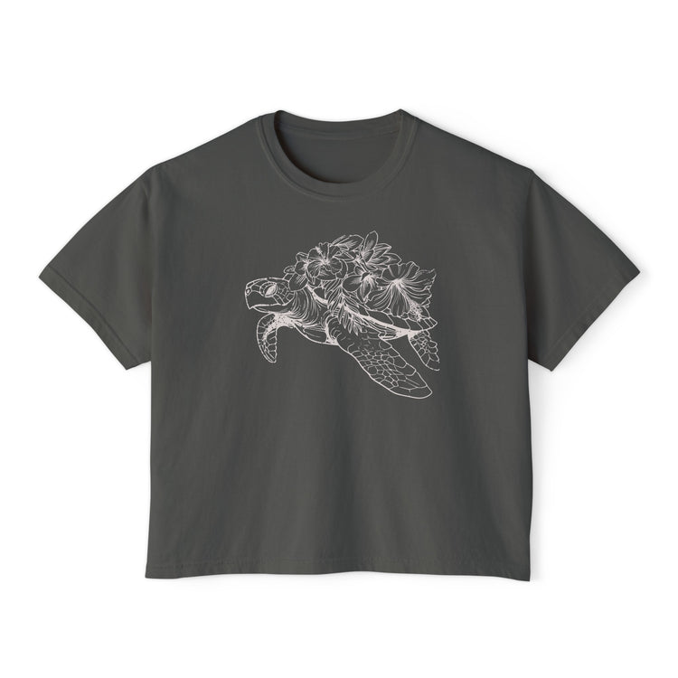 Hibiscus Turtle Boxy Shirt