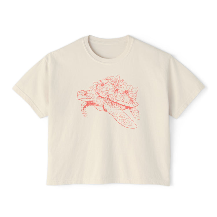 Hibiscus Turtle Boxy Shirt