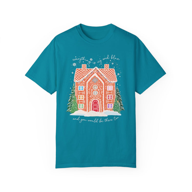Everything is Icy and Blue Gingerbread House