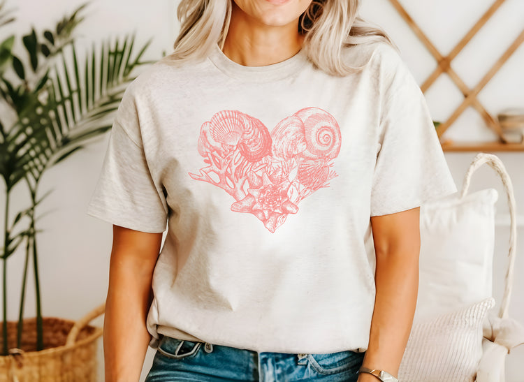 Sea Shell Heart Bella Canvas