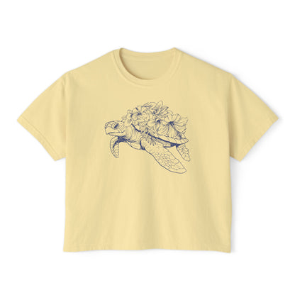 Hibiscus Turtle Boxy Shirt