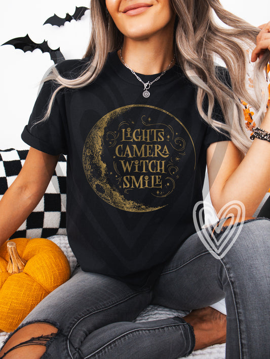 Light Camera Witch Smile Moon Shirt